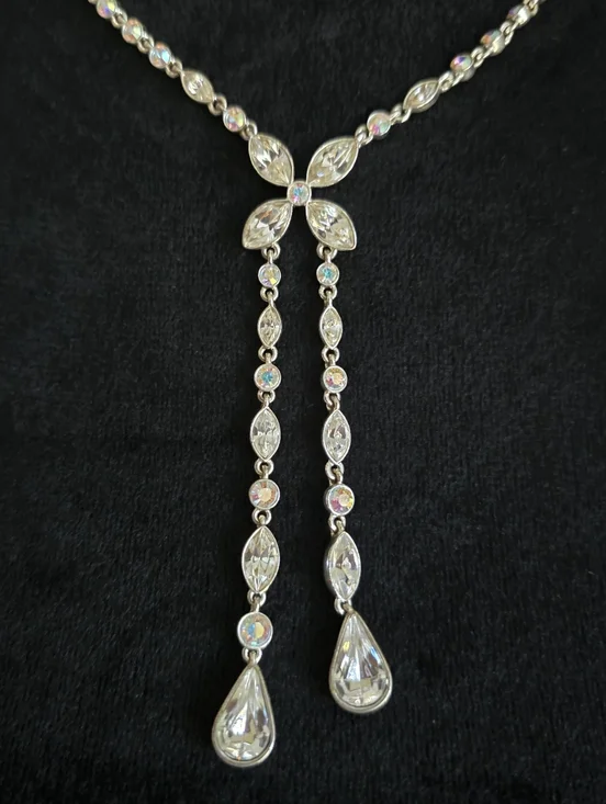 Vintage Givenchy Crystal Lavalier Nakelace - Picture 2 of 8
